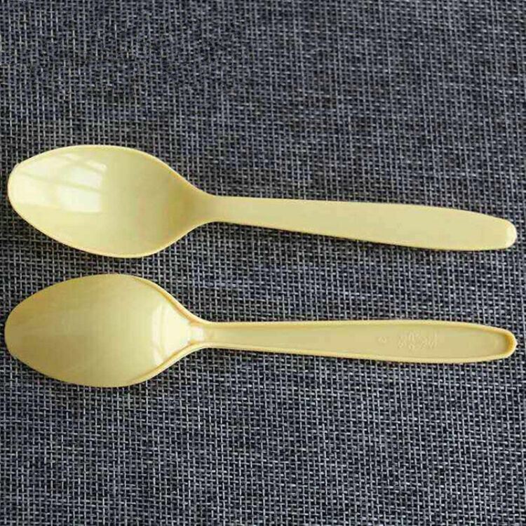 一次性塑料勺子ds1长柄羹中式汤勺冰激凌刨冰布丁炒酸奶 ds1黄色66个