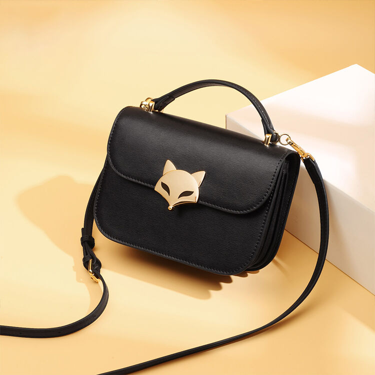 金狐狸(foxer)牛皮百搭小狐狸复古单肩包斜挎包休闲女士手提包小包
