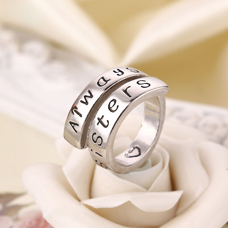 戒指合金刻字sister爱情对戒镀金饰品欧美戒指男女 e1021