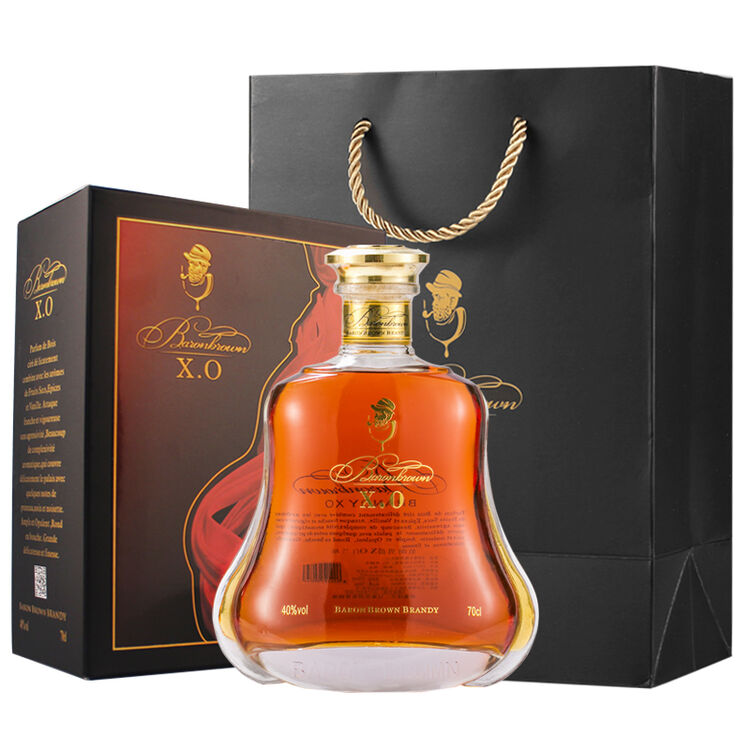 酒开心 法国原酒进口洋酒 伯朗男爵(baron brown)xo干邑白兰地 700ml