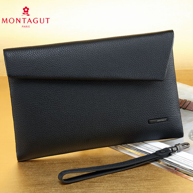 梦特娇montagut男士手包男款商务时尚手拿包 头层牛皮男式真皮手抓包