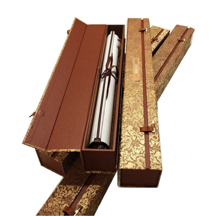 樟木书画国画锦盒画盒卷轴礼盒包装收藏字画盒子防虫收纳画筒 46*7*