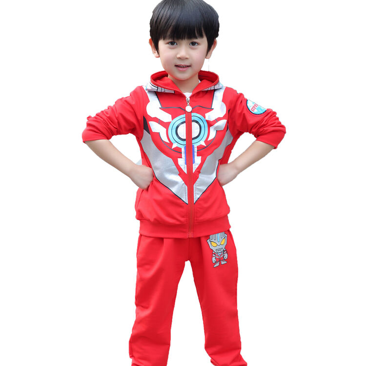 奥特曼衣服小孩男孩赛罗男童春装套装两件套2018新款儿童春秋蜘蛛侠