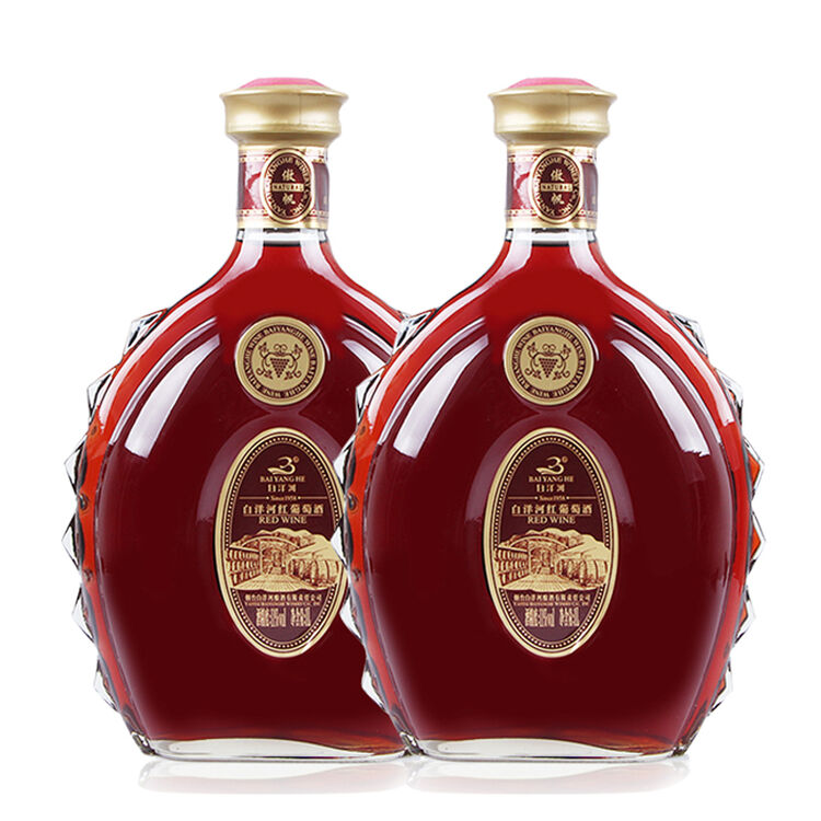烟台白洋河红葡萄酒女士红酒 傲帆原汁1l大容量 2支傲帆