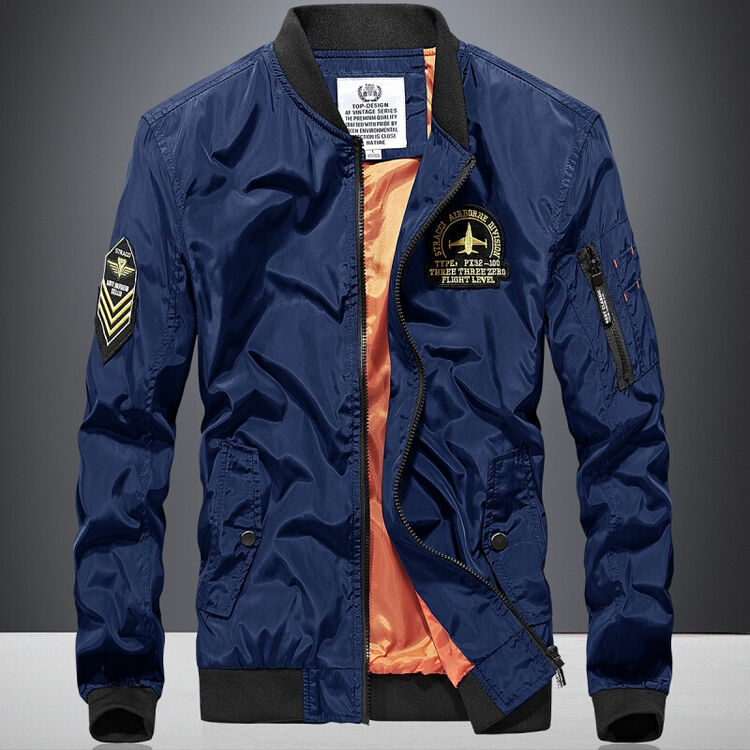 秋季美国空军夹克男薄款军装春秋外套棒球服上衣服 红色 m