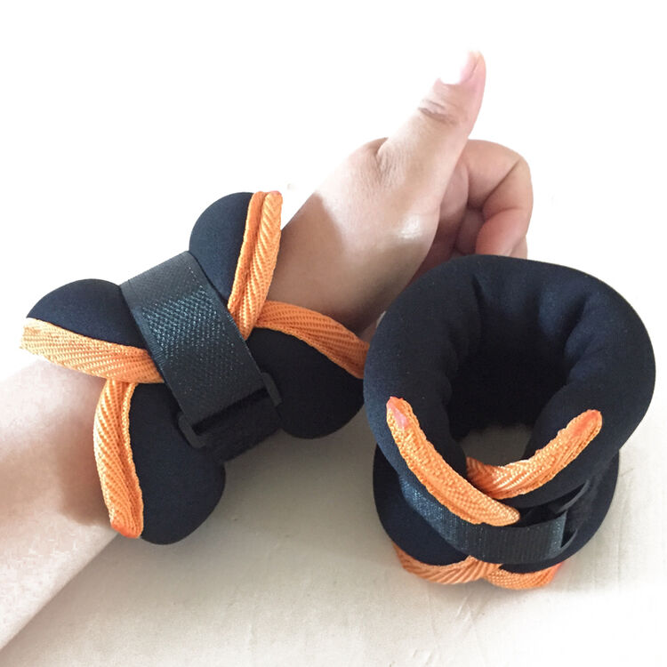 儿童绑手腕绑腿绑脚踝负重铁沙袋砂袋运动用品 1.5千克/对-黑/桔色