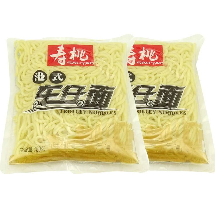 寿桃牌车仔面整箱30包(不配酱料) 新鲜意大利面 7仔7-11意面