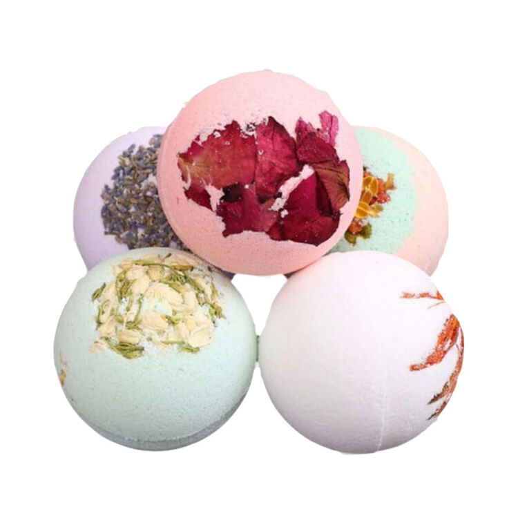 5只装植物精油球 花瓣浴盐泡澡球 泡泡浴球浴