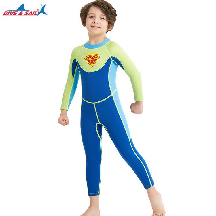 5mm儿童潜水服保暖防晒连体潜水衣学生漂流浮潜水母衣泳装耐克同款