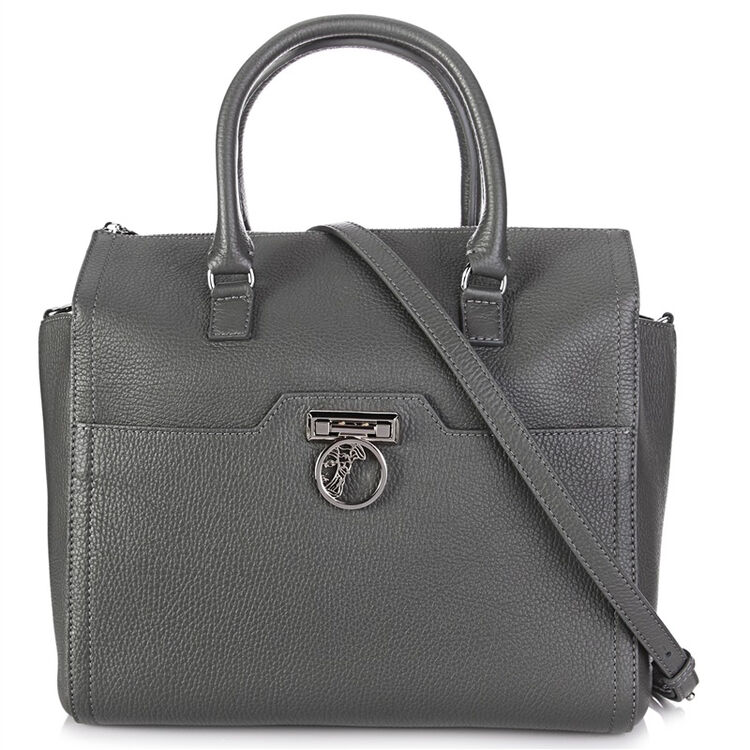 versace 范思哲 女款灰色牛皮荔枝纹手拎肩背斜挎休闲包 lbf0440 lvfa