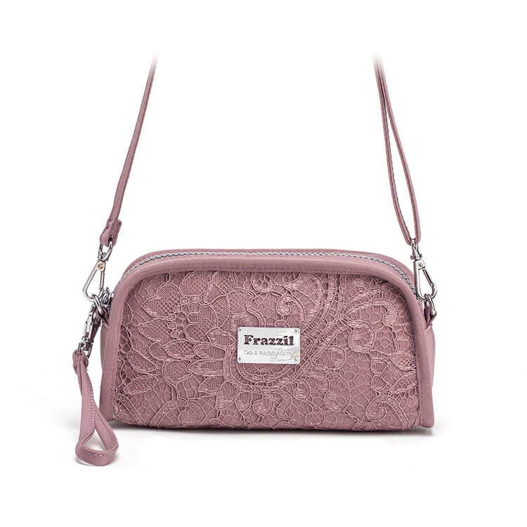 frazzil/法姿2018春夏新品手拿包女迷你斜挎布包蕾丝女包 摩登时代