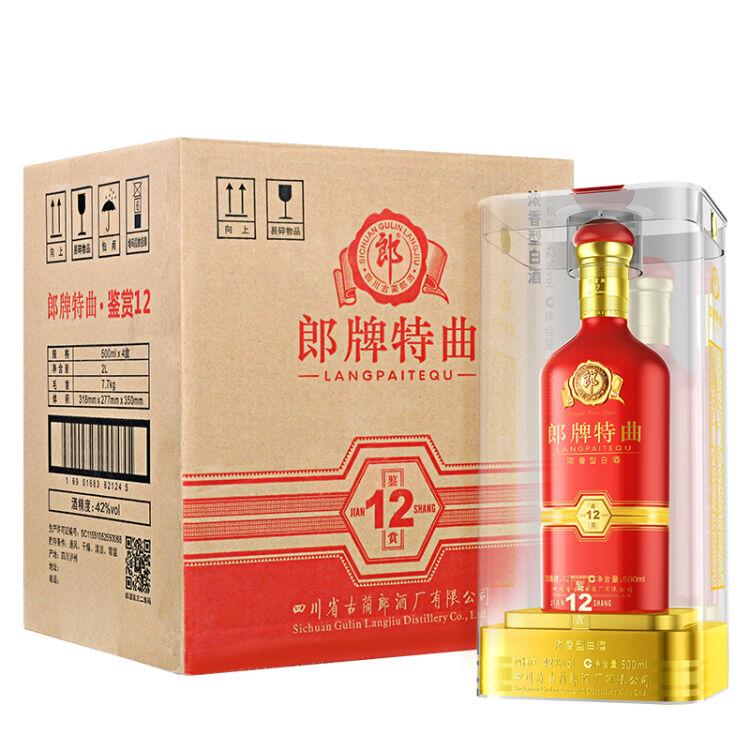 郎酒 郎牌特曲鑑賞12 42度 整箱裝白酒 500ml *4瓶 濃香型【圖片 價格