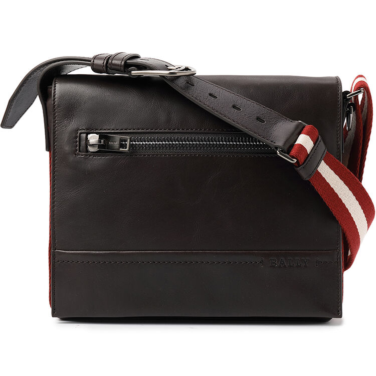 bally巴利男包 男士牛皮织物混纺单肩斜挎包 咖色tamrac-sm-381
