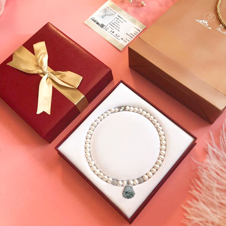 黄胜记【珍珠翡翠项链】母亲节礼物生日礼物女生实用创意礼品送爱人