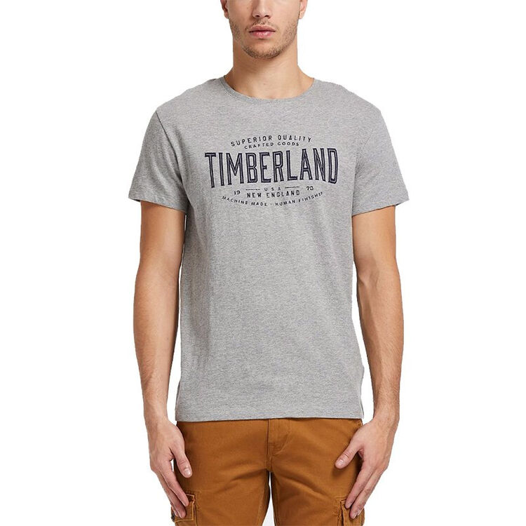 全球购 timberland/添柏岚 男士新款圆领字母logo短袖t恤 052 浅灰 xl