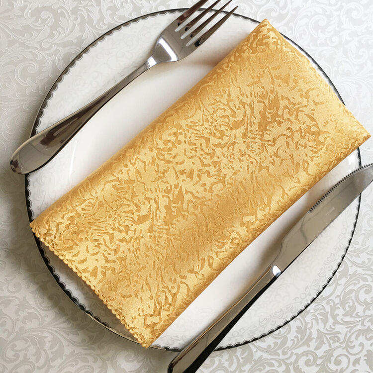 酒店口布餐巾布西餐厅擦杯布欧式简约茶几餐桌垫布口巾布方巾布 金