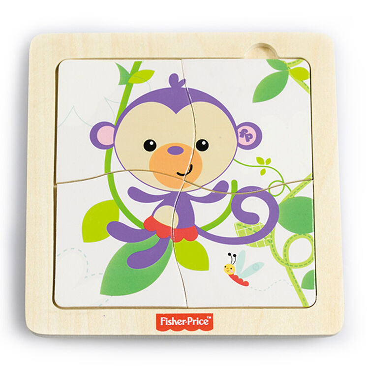 fisher-price 费雪四片装小动物拼图 新年 小动物拼图-猴子fp7001c