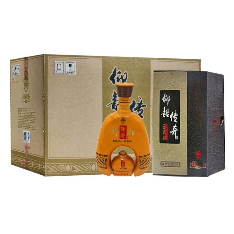 河南酒仰韶传奇经典 陶香型白酒450ml(46度) 50ml(70度酒头 ) 6瓶整箱