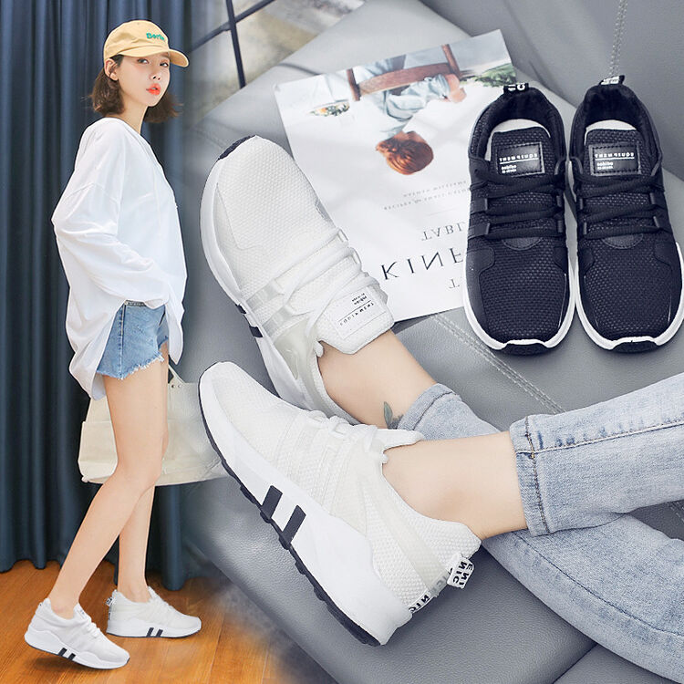 街拍运动鞋女韩版ulzzang秋季百搭新款跑步鞋原宿学院休闲鞋子潮 标准