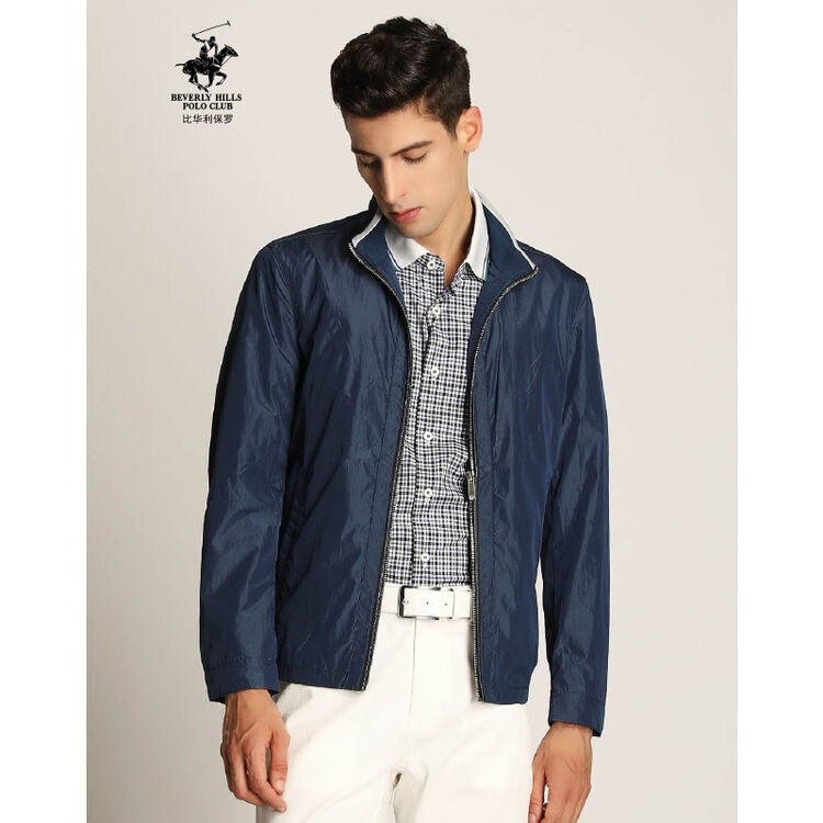 比华利保罗beverly hills polo club 纯色百搭成熟稳重针织立领男士