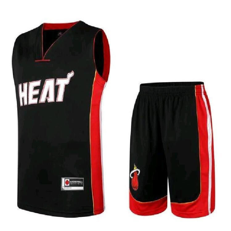 杂酷2018新赛季迈阿密热火队篮球服 男士球衣韦德波什球服套装 红色