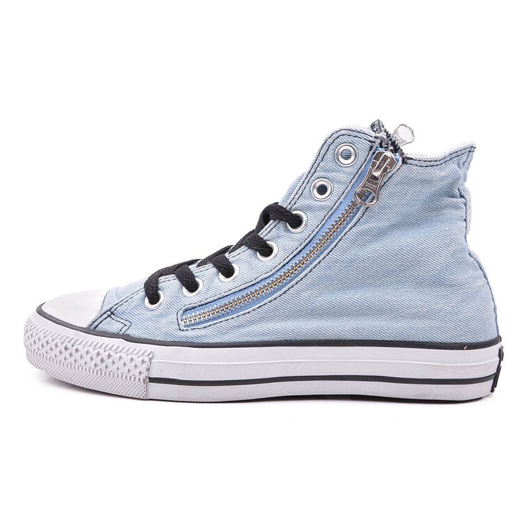converse匡威 中性 cs142209 牛仔布侧双拉链设计高帮帆布鞋 蓝色 40
