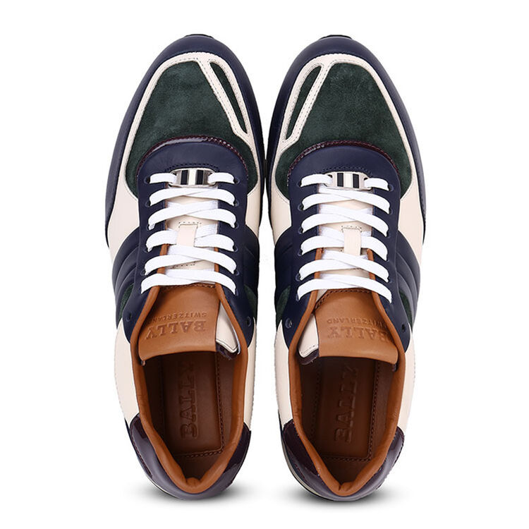 bally巴利男鞋 男士 深蓝色 圆头低帮混色拼接 休闲运动鞋 ascar