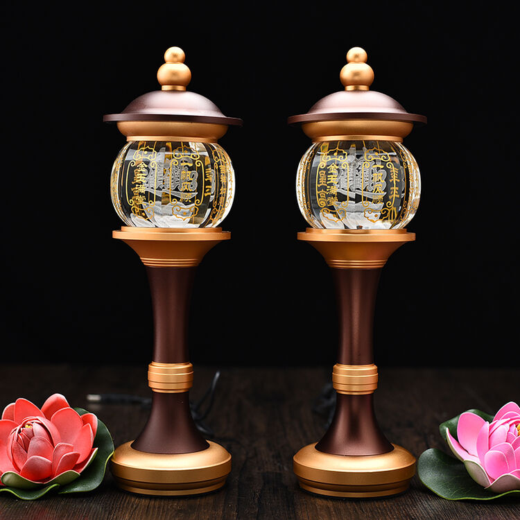 梵泽福佛具 led七彩长明灯佛前供灯 神社灯财神供神灯 铜供佛灯佛教