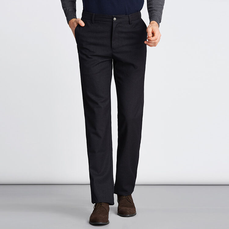 satchi/沙驰男装绅士商务休闲男裤直筒长裤 微弹修身纯色休闲裤 黑灰
