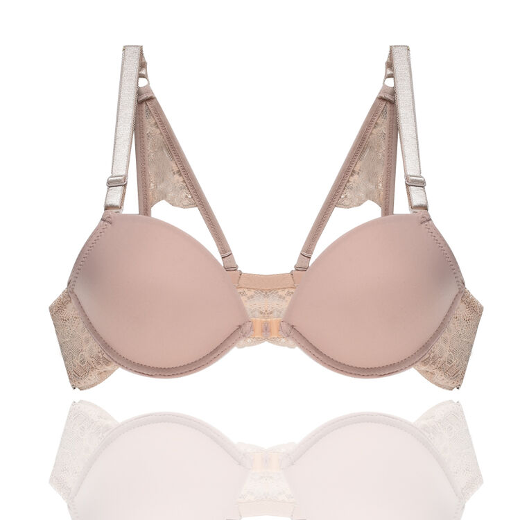 夏季露背文胸套装胸罩钢圈奶罩少女小胸聚拢欧美性感内衣 肤色 80b