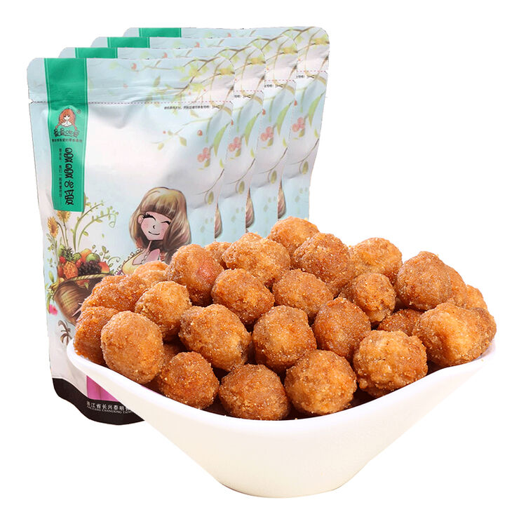 曼曼de爱 休闲零食炒货坚果香脆多味花生米小包装125gx4批发非散装