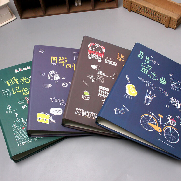 同学录 毕业纪念册 韩版活页本唯美小学生记录本留言册 68张/a4 随机