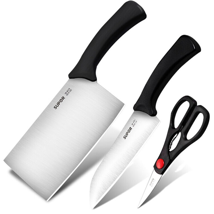 苏泊尔(supor) 刀具套装利刃系列不锈钢刀具三件套切片刀多用刀剪刀