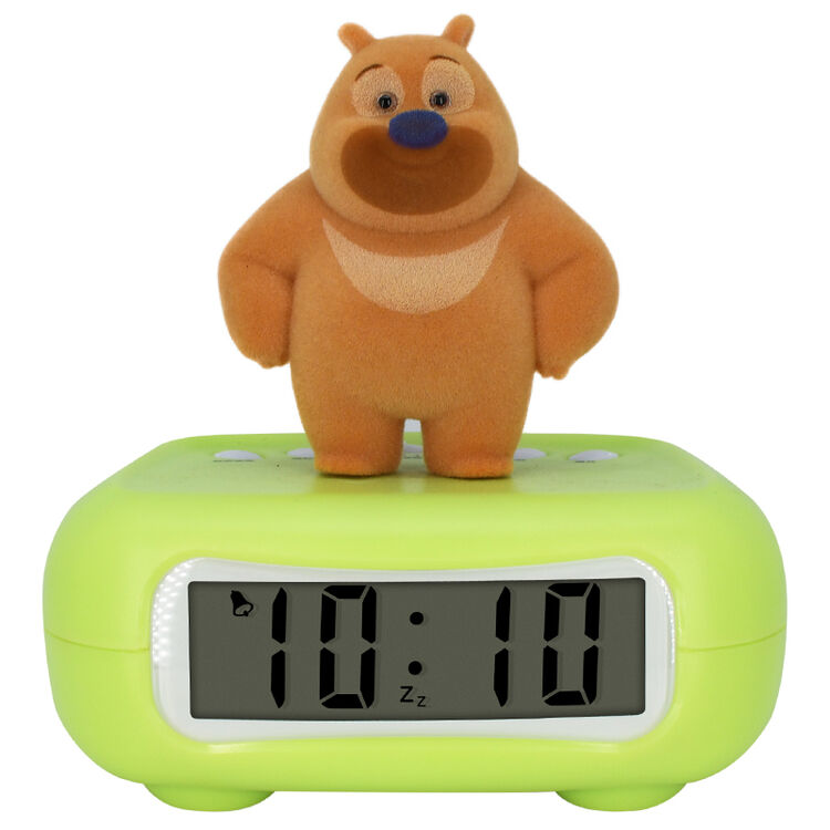 txl闹钟熊出没儿童闹钟夜灯学生钟熊熊乐园宝宝叫懒虫起床会说话公仔