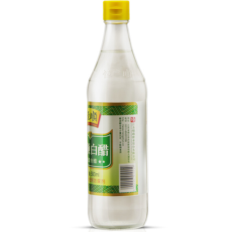 恒顺白醋 5° 500ml 凉拌提味炒菜腌制 酿造食醋 不添加防腐剂 菜管家商品