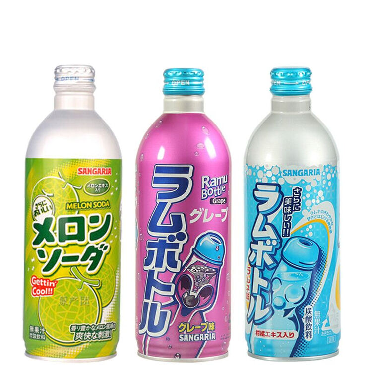 三佳利(sangaria) 日本进口sangaria三佳利波子汽水 铝罐夏季果味碳酸