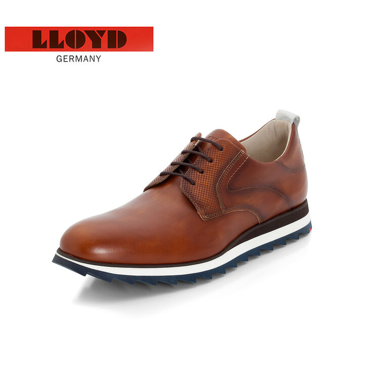 lloyd利来 商务休闲手工擦色防滑耐磨鲨鱼齿底休闲鞋18054 棕色 43