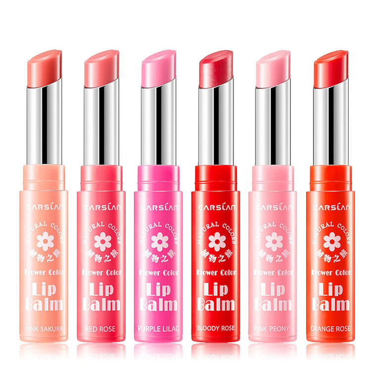 卡姿兰(carslan) 花卉彩色润唇膏(彩色口红 保湿滋润不易脱妆掉色不沾
