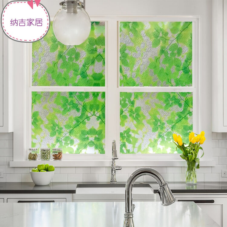 纳吉 一立绿色窗户贴膜防晒玻璃贴纸隔热静电玻璃贴卧室阳光房遮阳