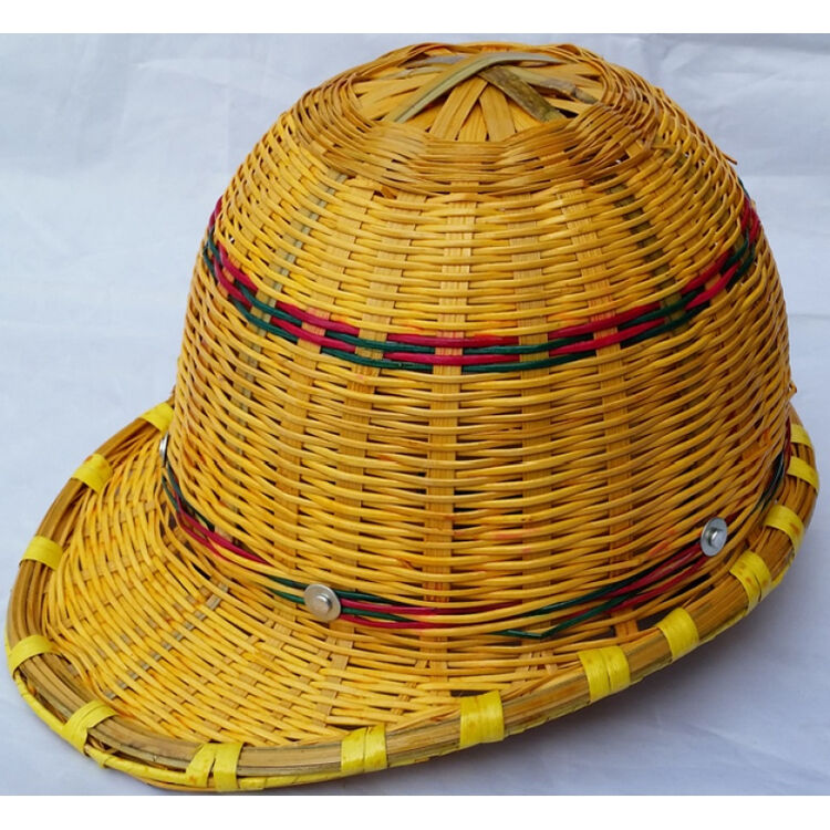 鸭舌竹编安全帽夏季透凉帽小沿竹藤安全帽建筑工地防护施工头盔 特级