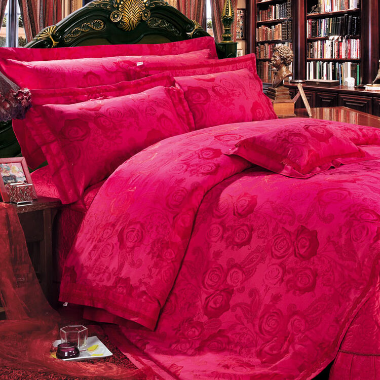 梦丽莎家纺 高档提花面料 多件套婚庆床上用品 床盖款 佳人馨梦床盖款