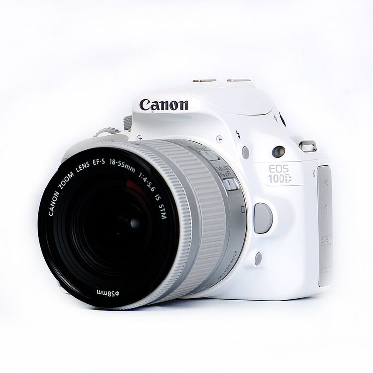 入门级单反相机女生旅游家用单反 99新 佳能100d白色 全新18-55f4镜头