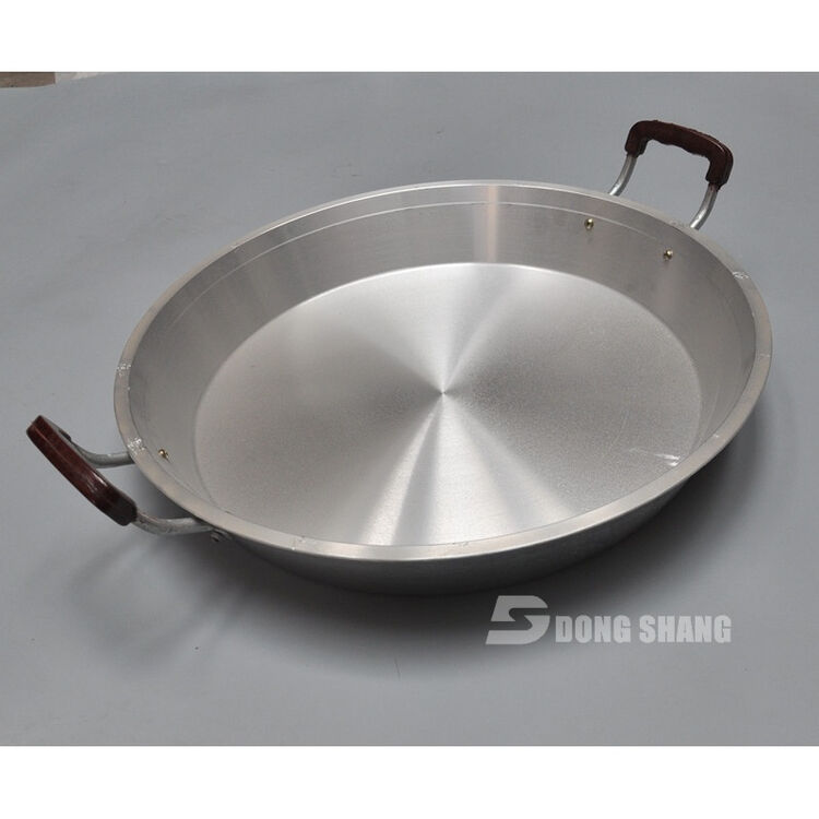 加厚铝平底煎锅 商用煎饼锅铸造平底锅 纯铝铝制平锅不粘锅 家厚40cm