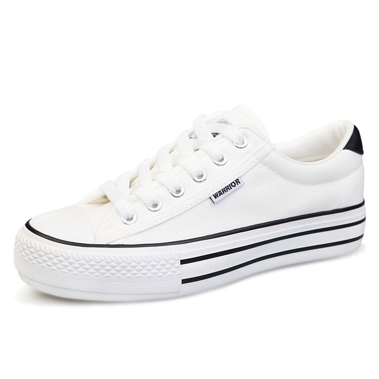 回力(warrior) 休闲女款透气百搭学生户外低帮帆布鞋 wxy-a158t 白色