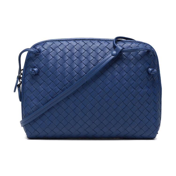 bottega veneta 宝缇嘉 bv 女士宝蓝色羊皮编织小号单肩斜挎包 245354