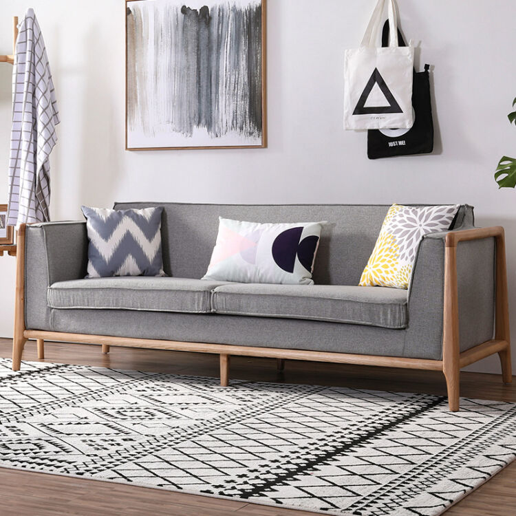 柔睡 沙发 布艺沙发 实木沙发 北欧沙发 小户型客厅沙发组合 图片色