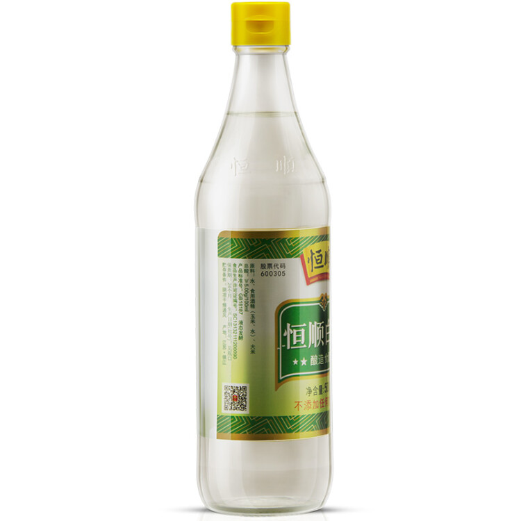 恒顺白醋 5° 500ml 凉拌提味炒菜腌制 酿造食醋 不添加防腐剂 菜管家商品