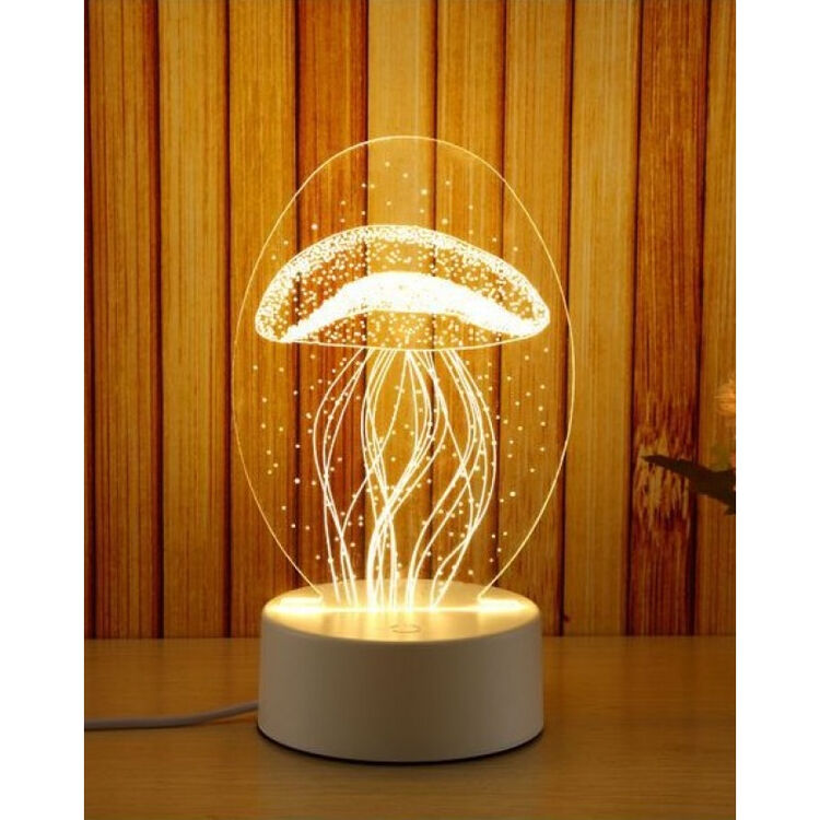 宝宝儿童卧室床头灯夜光婴儿喂奶led台灯 创意可爱节能水母小夜灯