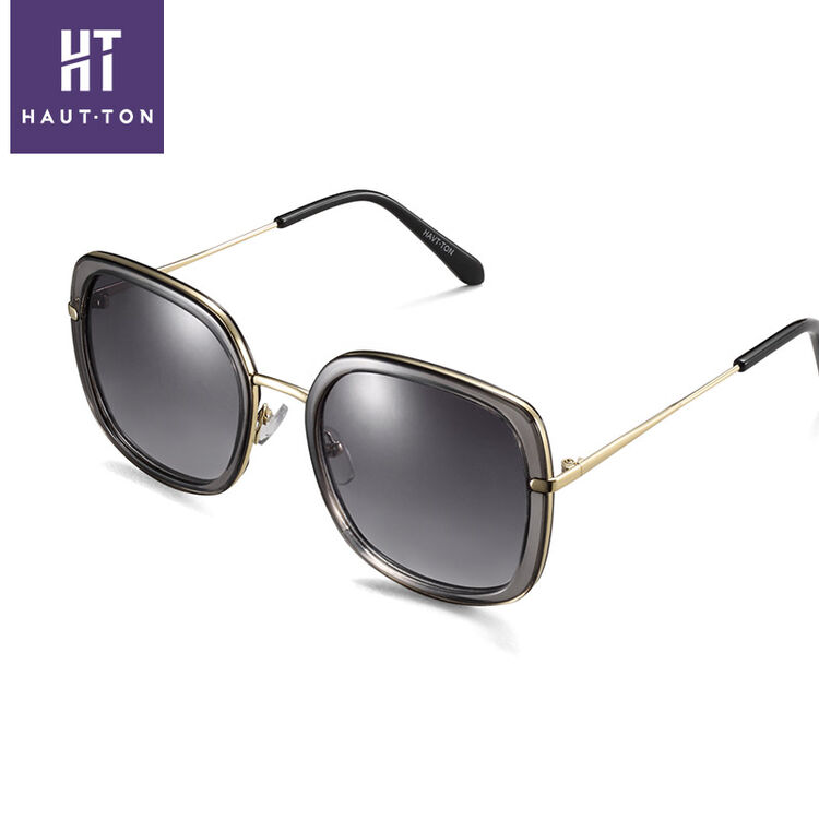 皓顿 偏光太阳镜新品潮男女款长脸大框遮阳强光墨镜时尚休闲眼镜 复古