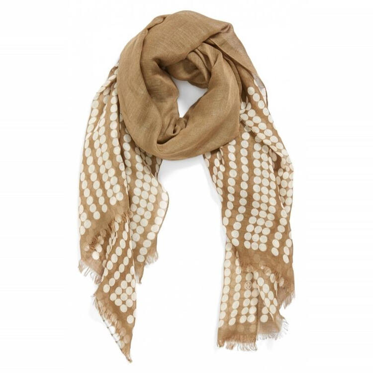 托里伯奇 tory burch 女式围巾 q00205712 camel/ ivory one size